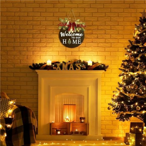 Interchangeable Welcome Sign for Front Door, Christmas Wreaths for Front Door - Picture 7 of 8